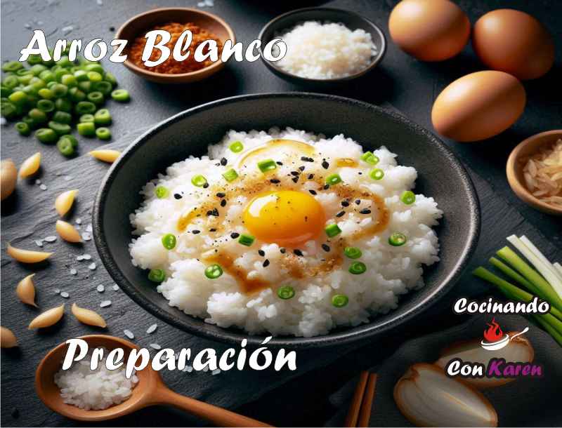 Preparación del especial de arroz blanco