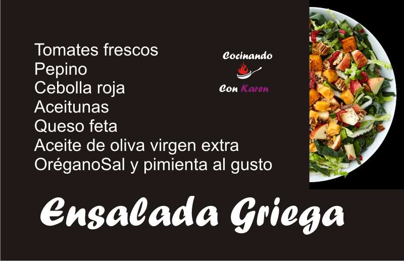 Ingredientes de la ensalada griega 